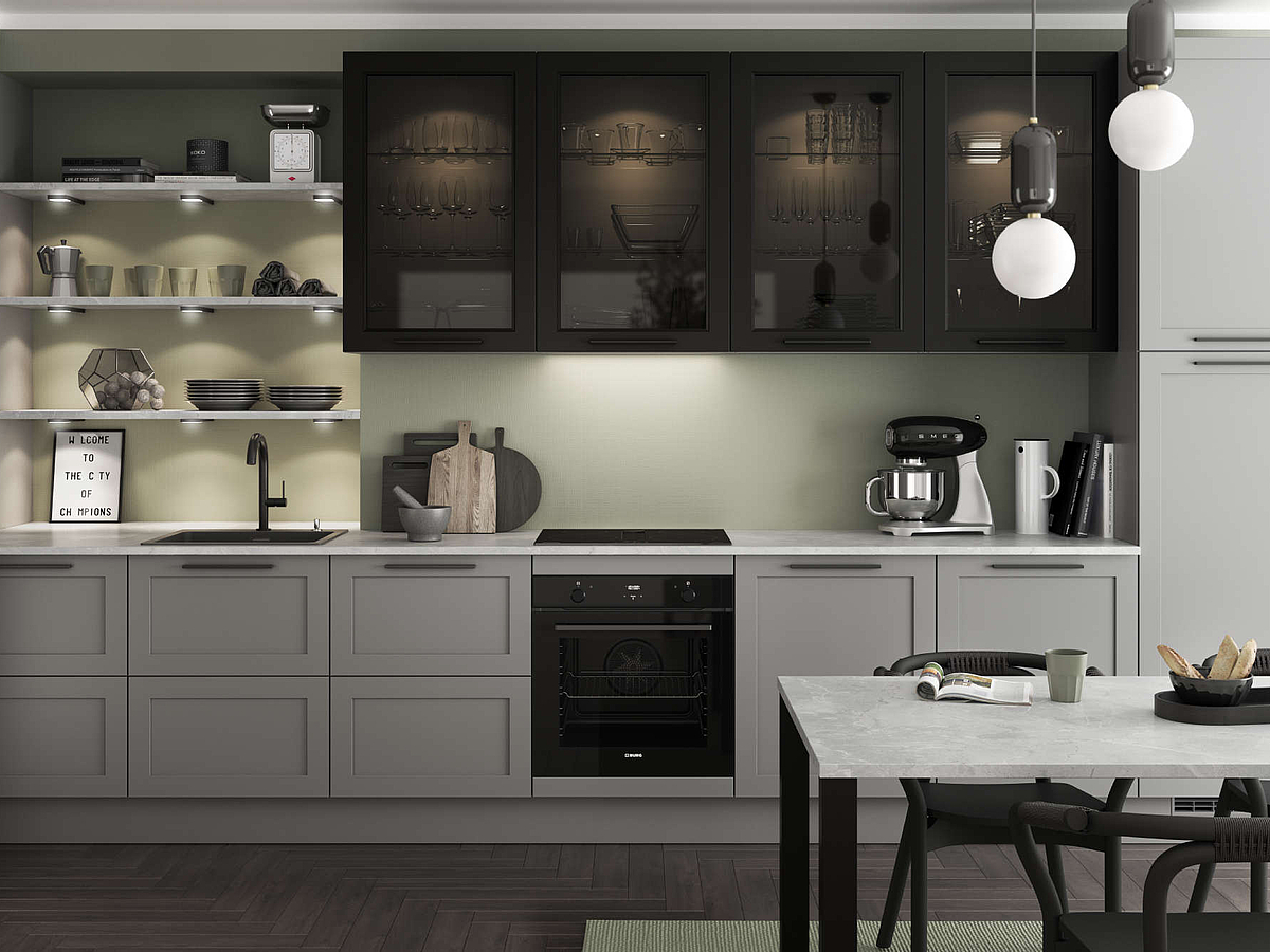 moderne graue Küche