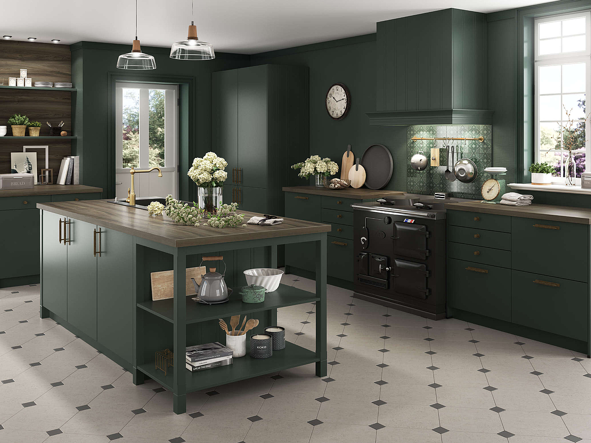 Grüne Landhausküche aus Küchenstudio